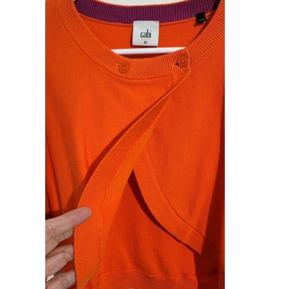 Cabi #5008 Cropped Piccolo Shrug Cardigan Tiger Lily Orange XS - Picture 8 of 9